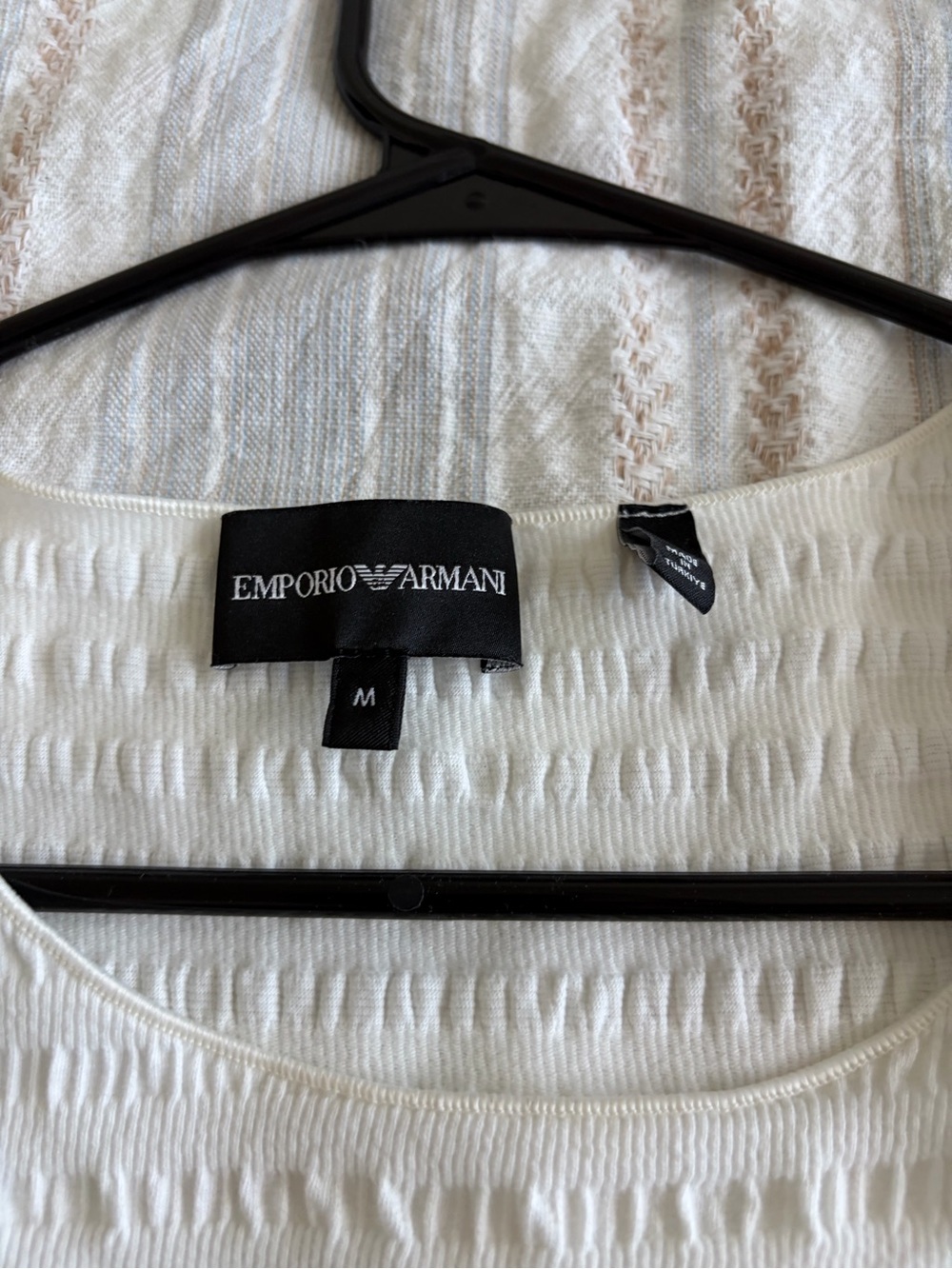 Emporio Armani White Textured Camisole Top
